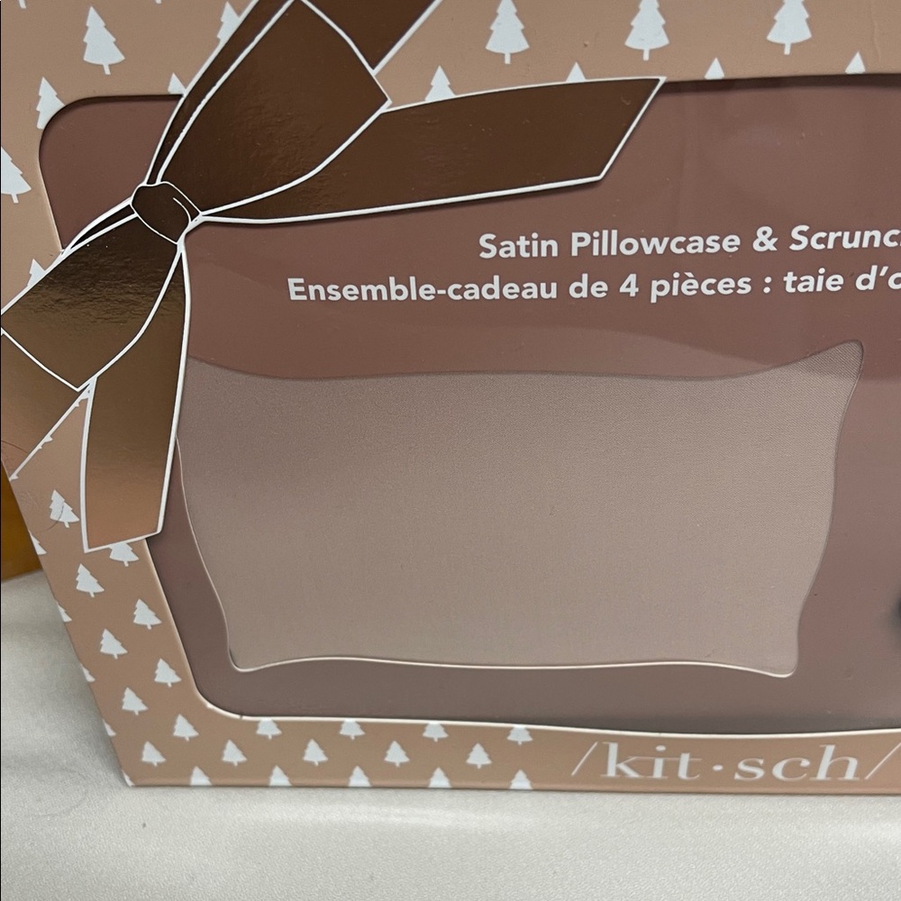 Kitsch Satin Pillowcase & Scrunchies Gift Set - Taupe Pink - Picture 3 of 12